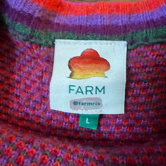 FARM Rio Abstract Scarf Sweater Size Large - Picture 8 of 9